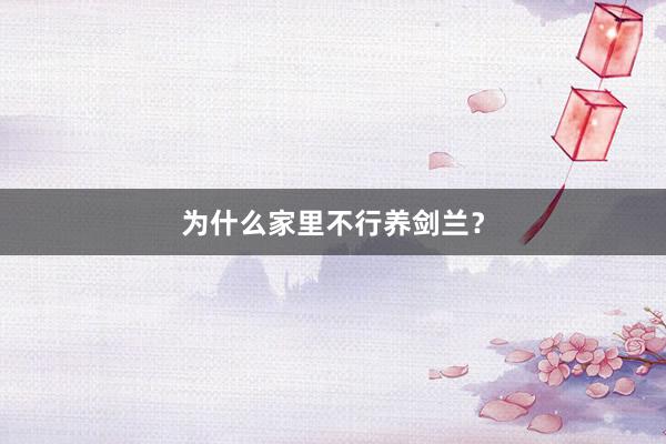 为什么家里不行养剑兰？